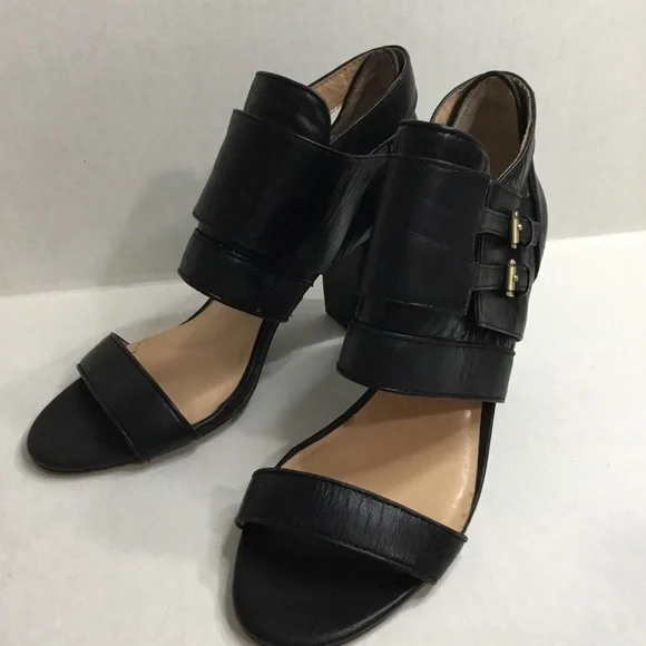 BCBGeneration Black Leather Ankle Strap Heel/Pump - Picture 8 of 14
